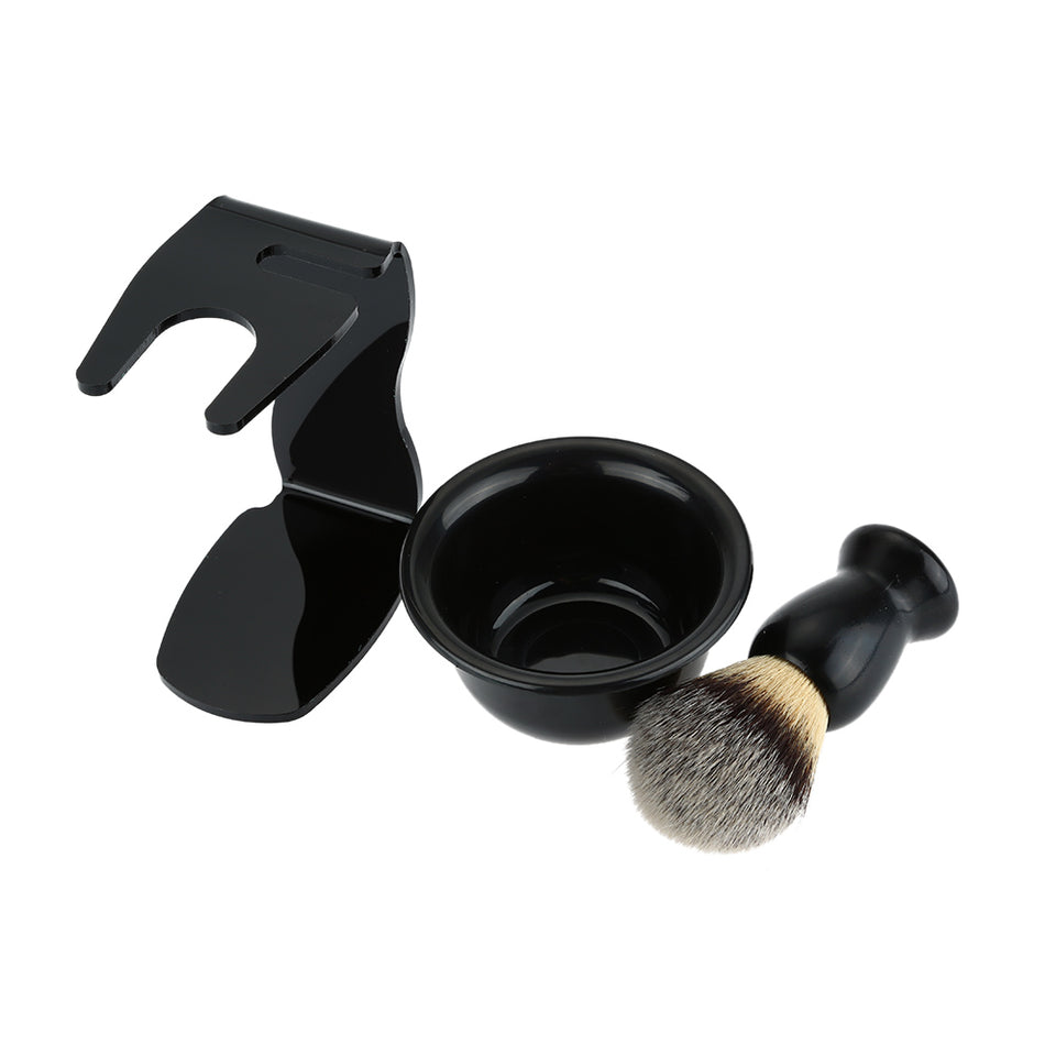 3 In 1 Shaving Soap Bowl + Brush+ Stand Bristle